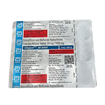 GLUJECT M 1000 Tablet 15's - Diabetes-Ant