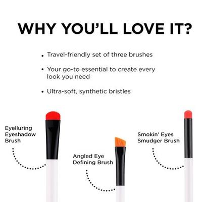 Colorbar Beauty Accessories Ready To Wink Perfect Eye Makeup Brush Kit 1's - Eye Brush