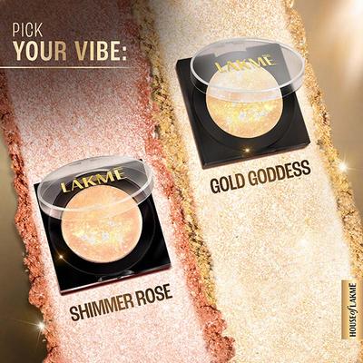 Lakme Glitterati Marble Highlighter 02 Shimmer Rose 7 gm - Highlighters & Illuminators
