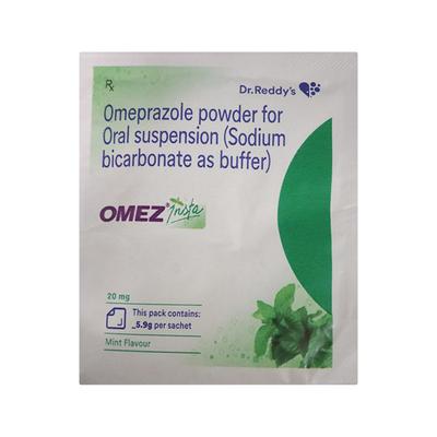 Omez Insta 20mg Mint Flavour Powder 5.9Gm - Ulcer/Reflux/Flatulence-Aaa