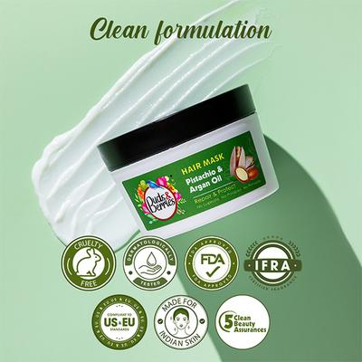 Buds & Berries Pistachio and Argan Oil Hair Masks & Packs Jar 200 ml - Hair Masks & Packs