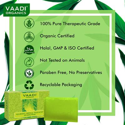 Vaadi Herbals Handmade Soap with Essential Oils - Purifying Neem Patti 75gm - Soaps
