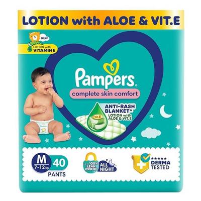 Pampers Complete Skin Comfort Anti Rash Blanket Diaper Pants (M) 40's - Sanitary Napkins