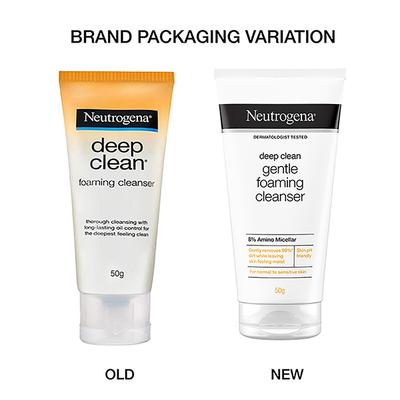 Neutrogena Deep Clean Gentle Foaming Cleanser 8% Amino Micellar for Normal To Sensitive Skin 50gm - Face Wash & Cleansers