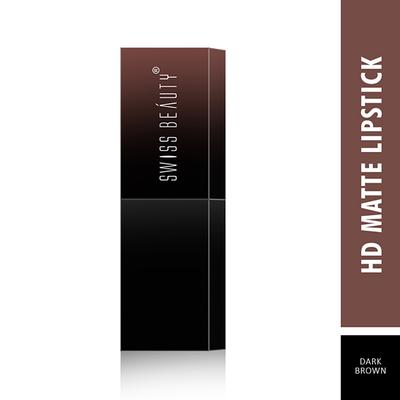 Swiss Beauty HD Matte Lipstick - (Dark Brown) 3.5 gm - Lipsticks