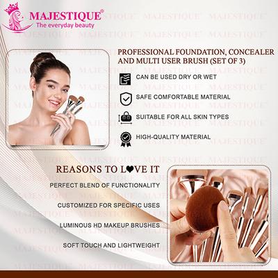 Majestique Foundation, Concealer and Multi-Use Brush, Luminous HD Makeup Brush Set 1's - Face Brush