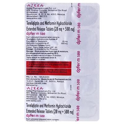 DPFOR M 500mg Tablet 10's - Diabetes-Ant