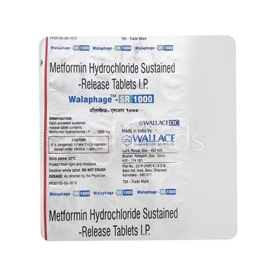 Walaphage SR 1gm Tablet 15'S - Diabetes-Ant