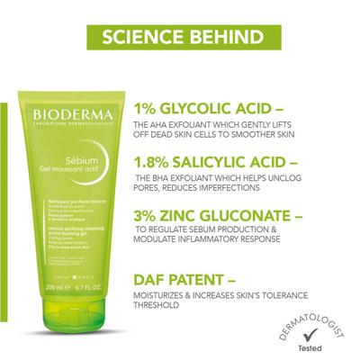 Bioderma Sebium Gel Moussant Actif Foaming Gel 200 ml - Face Gels