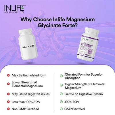 INLIFE Magnesium Glycinate Forte 2000 mg Tablet 120's - Calcium And Minerals