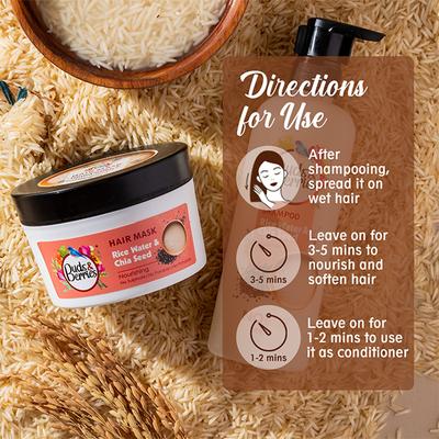 Buds & Berries Rice Water and Chia Seeds Hair Masks 200 ml - Hair Masks & Packs