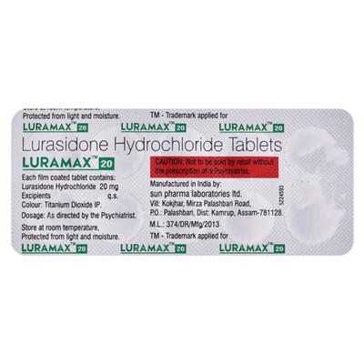 LURAMAX 20 Tablet 10's - Schizophrenia-Aps