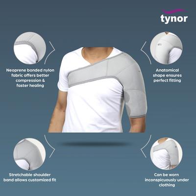 Tynor Cure Shoulder Support (Neoprene) (26 inches - 36 inches) (One Size Fits All) (J 14) - Neck/Shoulder Supports
