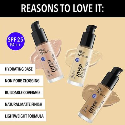 Blue Heaven Hyper Matte Foundation- 104 Natural 30 ml - Foundation