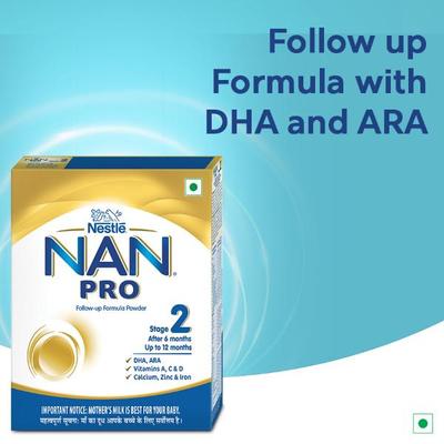 Nestle Nan Pro 2 (6 Months+) Powder 400 gm (Refill Pack) - Baby And Infant Supplements