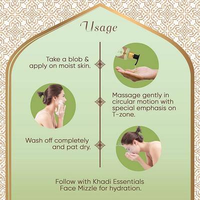 Khadi Essentials Neem Tulsi Tea Tree Face Wash with Calendula for Anti Acne Oil Control 200 ml - Face Wash & Cleansers