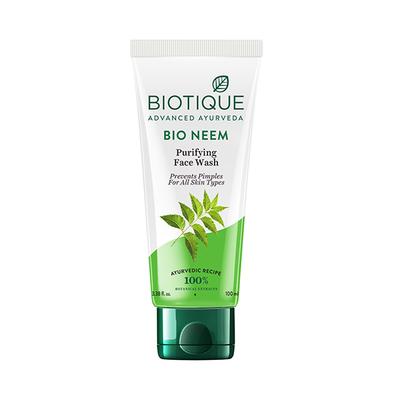 Biotique Bio Neem Purifying Face Wash For Oily Skin & Acne 100ml - Face Wash & Cleansers