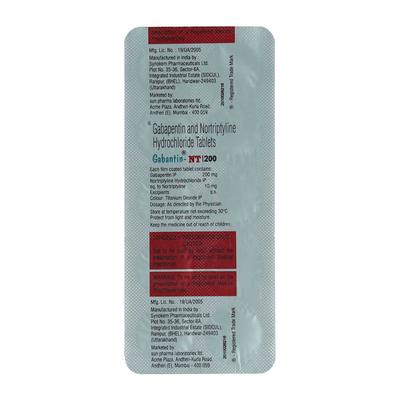 GABANTIN NT 200 Tablet 10's - Neuropathic Pain-Dru