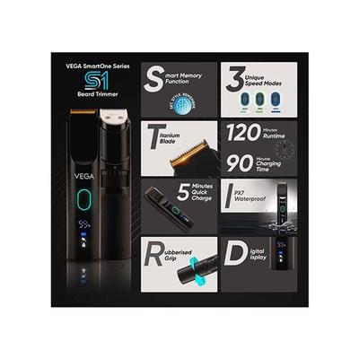 Vega SmartOne Series S1 VHTH-30 Fully Waterproof Trimmer 120 min Runtime 40 Length Settings (Black) 1's - Trimmers