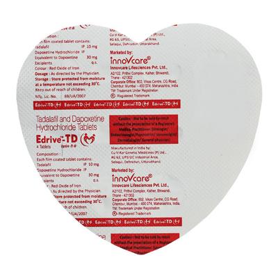 EDRIVE TD Tablet 4's - Impotence/Erectile Dysfunction (Ed)