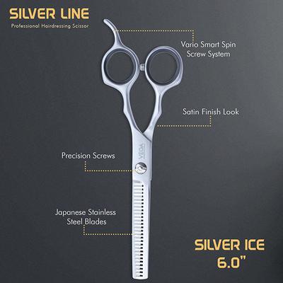 Vega Professional Silver Ice 28 Thinning Silver Line Hairdressing Scissor (VPVSC-28) 1's - Grooming Kits
