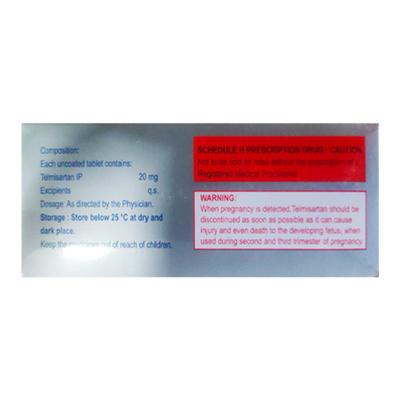 TELMISAT 20 Tablet 15's - Hypertension-Ang