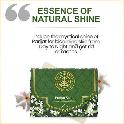Luxuriate Parijat Essence Of Natural Shine Soap Bar for Men and Women 125 gm - Soaps