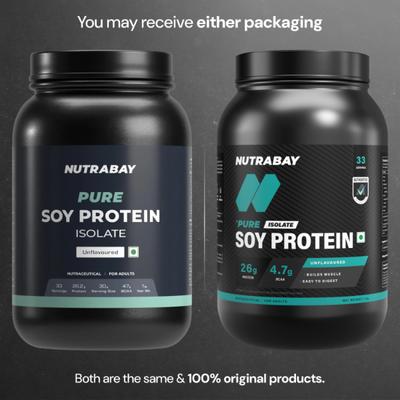 Nutrabay Pure Soy Protein Isolate - Unflavoured 1 kg - Weight Loss