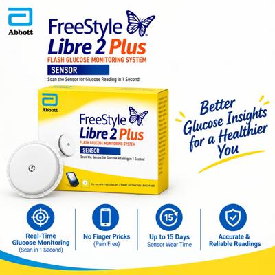FreeStyle Libre 2 Plus Continous Glucose Monitoring System Sensor Device 1's - Continous Glucose Monitoring Sensors