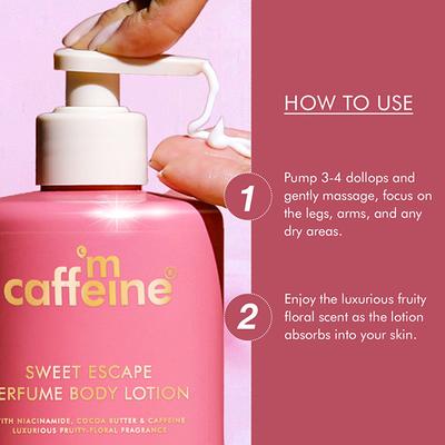 Mcaffeine Sweet Escape Perfume Body Lotion With Niacinamide and Cocoa Butter, Fruity-Floral Fragrance 300 ml - Creams/Oils/Lotions