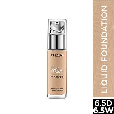 Loreal Paris True Match Super Blendable Foundation Hydrating Hyaluronic Acid Warm Undertone 6.5D 6.5W 30ml - Foundation