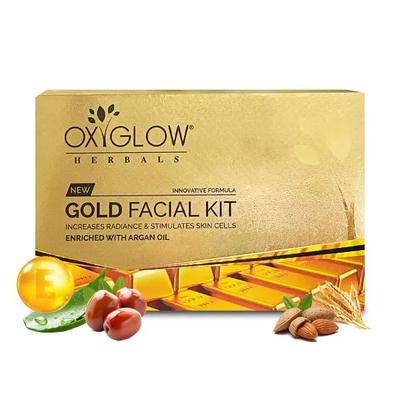 OxyGlow Herbals New Gold Facial Kit Enriched With Argan Oil 50 g - Facial Kits