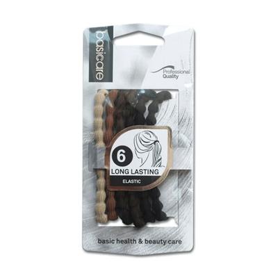 Basicare Elastic,Assorted Dark Colors,(Pack Of 6) 1's - Hair Clips/Bands