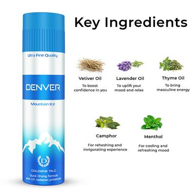 Denver Mountain Ice Body Talc for Men 300 gm - Talcum Powders