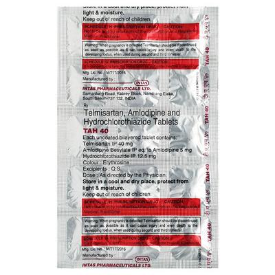 TAH 40mg Tablet 15's - Hypertension-Ana
