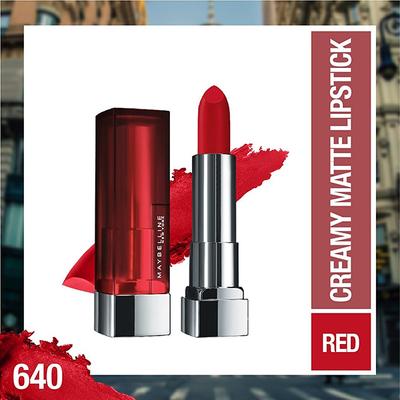 Maybelline New York Color Sensational Creamy Matte Lipstick, 640 Red Liberation 3.9 gm - Lipsticks
