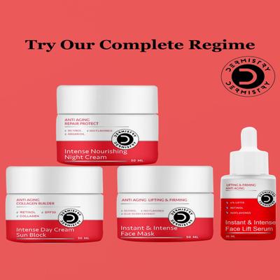Dermistry Anti Aging Repair Protect Intense Nourishing Night Cream 50 ml + Lifting And Firming Anti Aging Instant Intense Face Lift Serum 30 ml - Face Serum