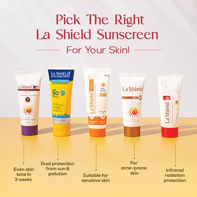 La Shield IR SPF 30 & PA+++ Sunscreen Gel ,Next Gen Protection- IR+UVA+UVB, 60gm - Face Sunscreen