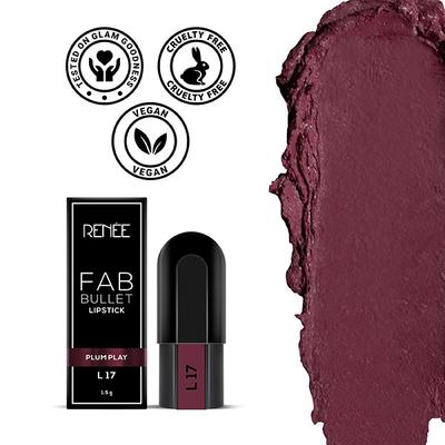 Renee Fab Bullet Lipstick L 17 Plum Play 1.5gm - Lipsticks