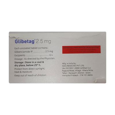 GLIBETAG 2.5mg Tablet 10's - Diabetes-Ant
