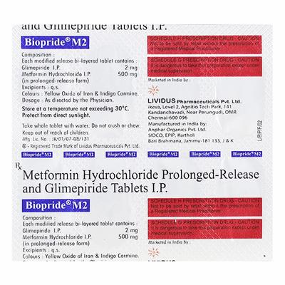 BIOPRIDE M 2 Tablet 10's - Diabetes-Ant