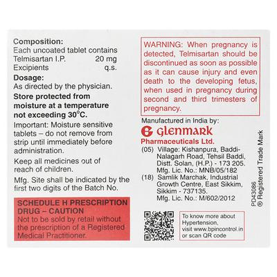 Telma 20mg Tablet 30'S - Hypertension-Ang