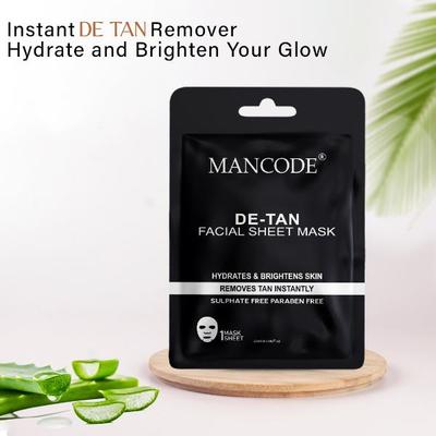Mancode De-Tan Facial Sheet MAsk for All Skin Type 25 ml - Face Mask