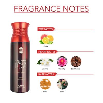 Ajmal Sacred Love Pour Femme Parfum Deo 200 Ml - Deodorants/Roll-Ons