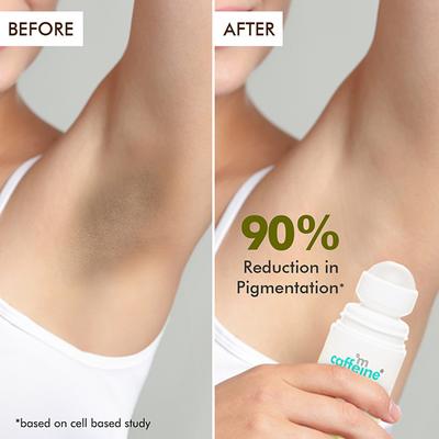 mCaffeine 5% AHA Underarm Fresh Green Tea Deodarant Roll On Prevents Odour & Pigmentation 50 ml - Women Deodorants/Roll-Ons