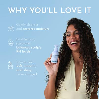 Fix My Curls Everyday Moisturizing Shampoo for Thick Curly, Wavy and Dry Hair Types Low Lather, Kid Friendly, Sulphate Free Co-Wash 250 ml - Dry Shampoos & Conditioners