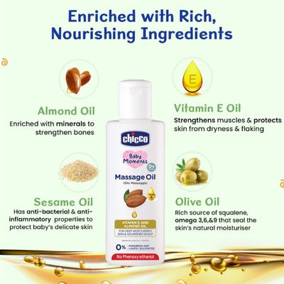 Chicco Baby Moments Massage Oil 200 ml - Creams, Lotions & Oils