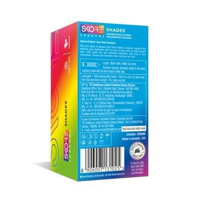 Skore 1500+ Raised Dots Condoms - Shades 20's - Plain/Flavoured Condoms