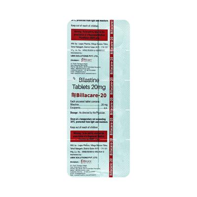 BILLACARE 20 Tablet 10's - Allergies-Ant