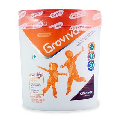 Groviva Age 2+ Child Nutrition Supplement Powder Jar - Chocolate Flavour 200 g - Baby And Infant Supplements